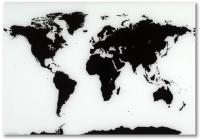 Wereldkaart glassboard 80x55cm