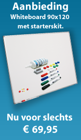 Whiteboard 90c120cm gelakt staal inclusief starterskit Weekaanbieding whiteboard met startset