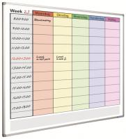 Whiteboard bedrukt met kleurrijke weekplanner