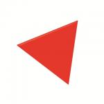 Magnetische driehoekjes 10 mm rood, ca 207 stuks