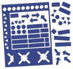 Magnetische symbolen 20 mm assorti blauw, 30 stuks