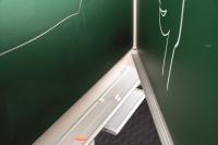 Schoolbord voor aan de muur, groen krijtbord 100x200 cm