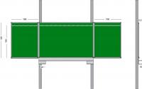 5 vlaksbord groen krijt schoolbord op kolommen 120x200 cm 