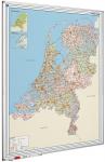Landkaart van Nederland wegenkaart op whiteboard gedrukt 120x90 cm 