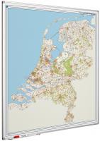 Landkaart van Nederland met postcodes op whiteboard gedrukt 130x110 cm