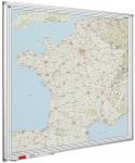 Landkaart van Frankrijk wegenkaart op whiteboard gedrukt 120x120 cm