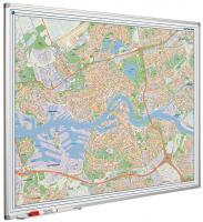 Landkaart stadskaart van Rotterdam op whiteboard gedrukt 90x120 cm 