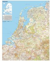 Wegenkaart Nederland op whiteboard 100 x 125 cm + gratis uw logo of tekst