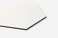 Whiteboard frameless zeshoek 60cm zwarte rand