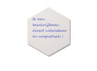 Whiteboard frameless zeshoek 118cm zwarte rand