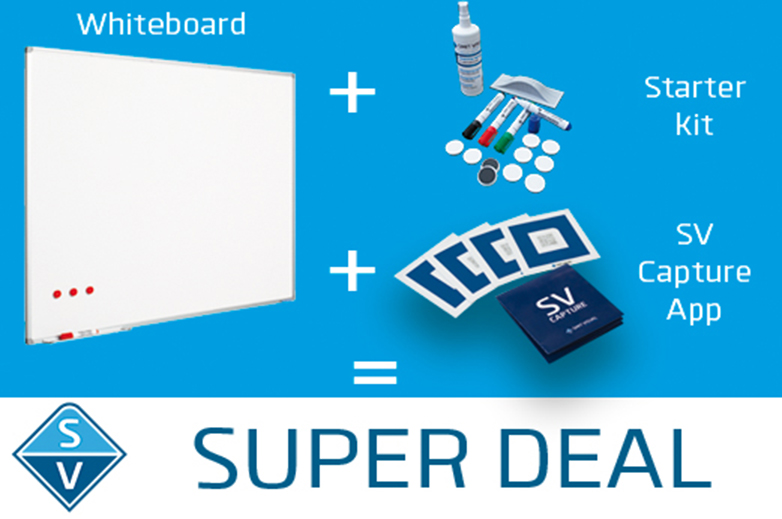 Whiteboard met capturekit en accessoires Whiteboard met capturekit en accessoires